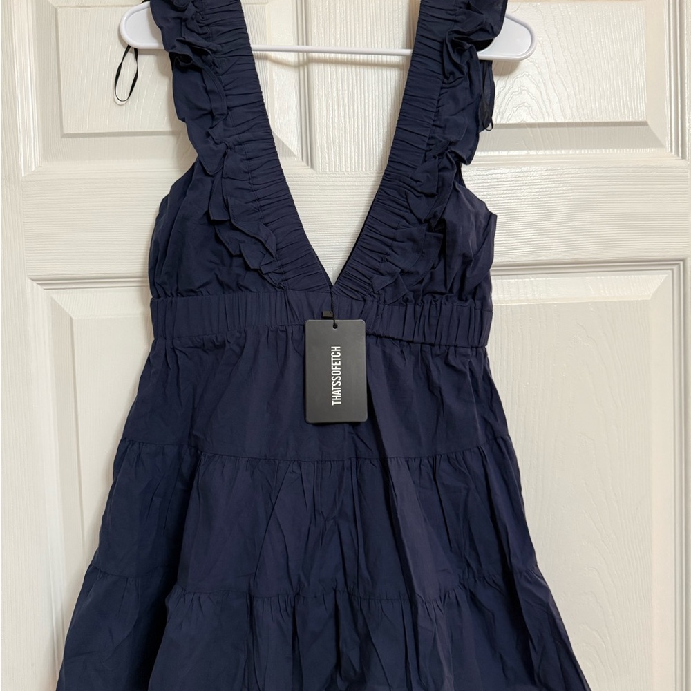 That’s so Fetch Ruffled Navy Dress